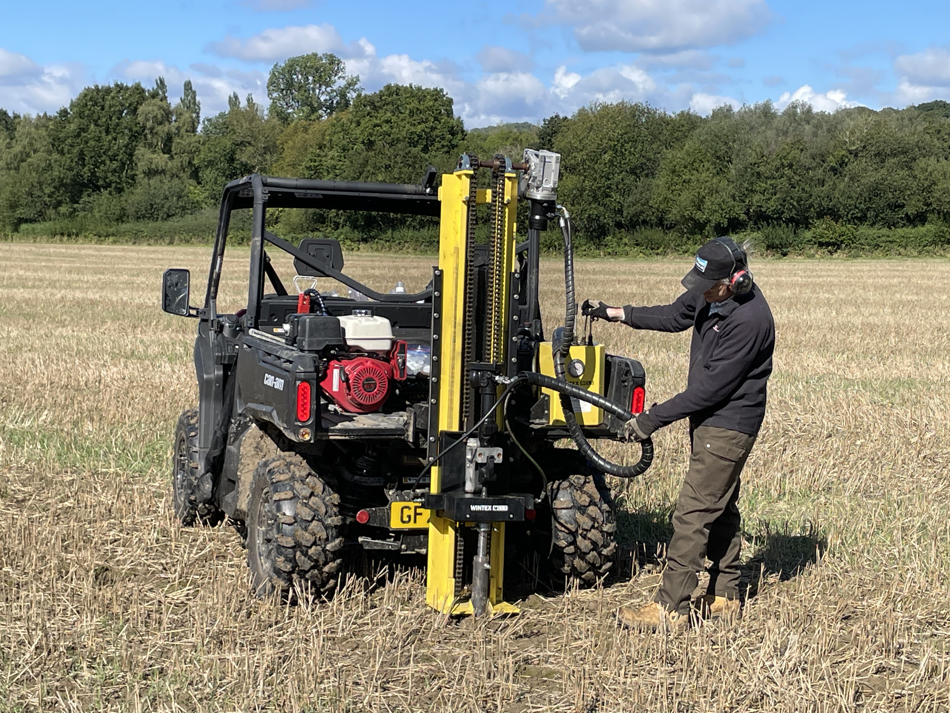 Verdant Carbon sampling soil in an arable field