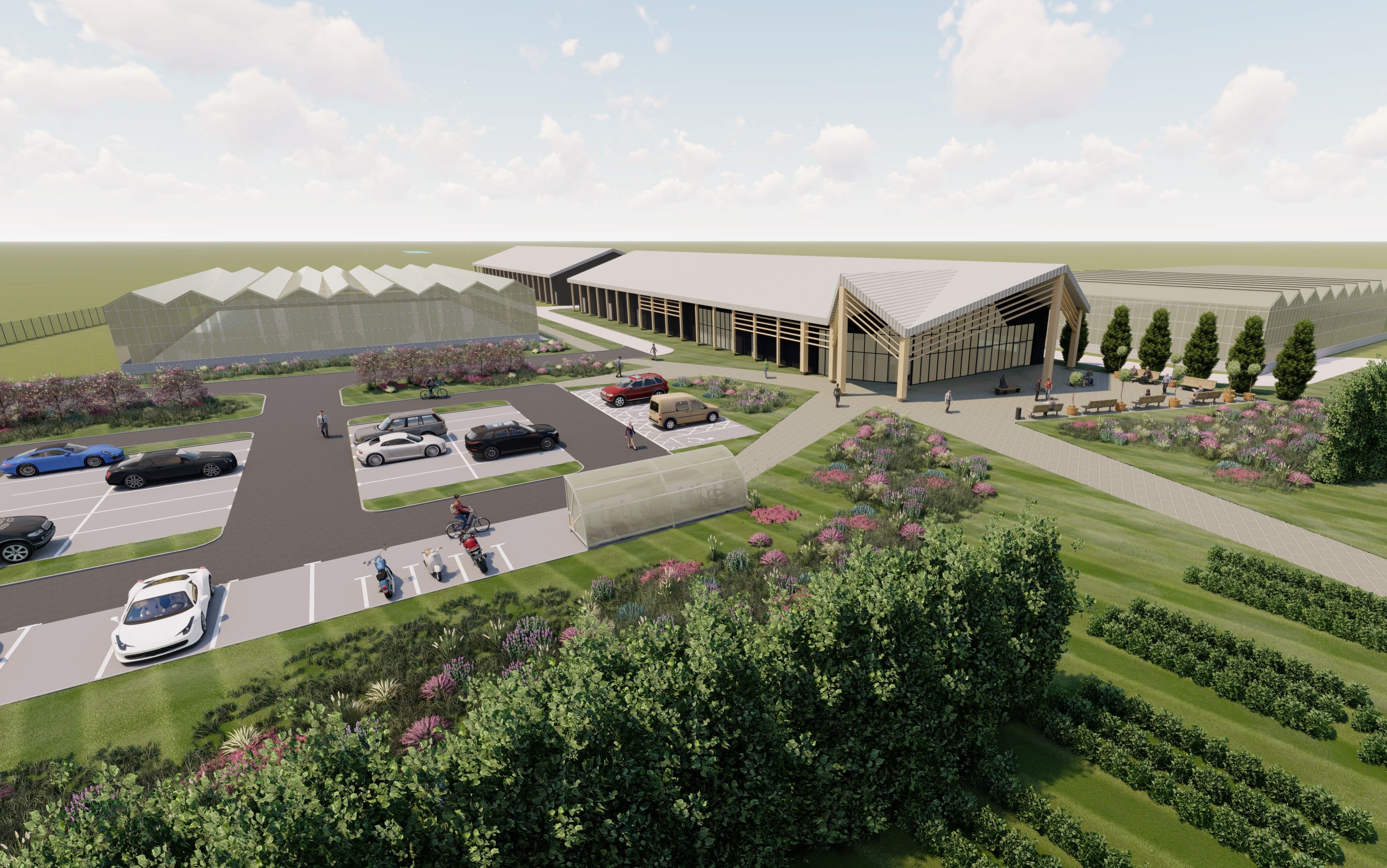 Plans for new Facilities building and new glasshouses at NIAB EMR