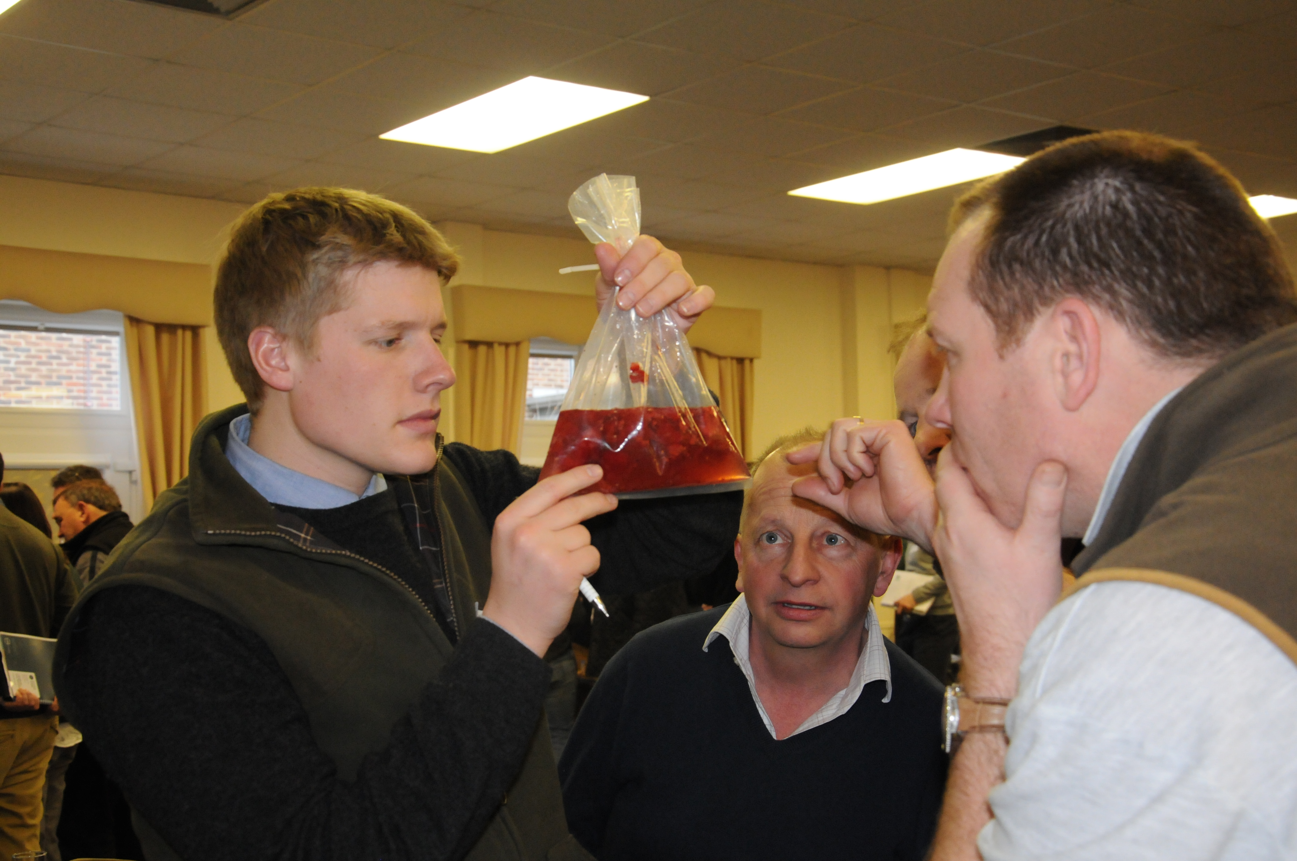 Flotation testing for larvae in fruit