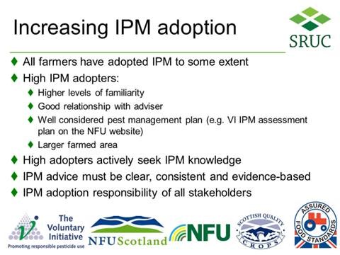 IPM adoption slide, reproduced with kind permission from Henry Creissen