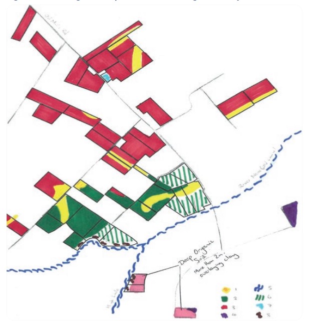 A working farm map with soils knowledge added by the farmer