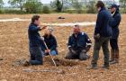 Niab staff investigating the soil profile at Diddly Squat Farm, the site for the Cereals Event 2026