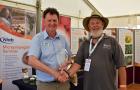 Niab's Scott Raffle receiving the George Lockie award from RHS' Gerry Edwards 