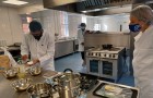 •	Professor Jane Harrington, Vice-Chancellor of the University of Greenwich with a student at the University of Greenwich Medway campus, in the New Product Development facility, part of the Medway Food Innovation Centre (a Growing Kent & Medway activity)