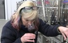 Dr Belinda Kemp testing wine in the Wine Innovation Centre at East Malling