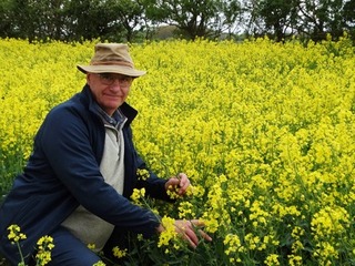 Colin Peters in an oil seed rape field