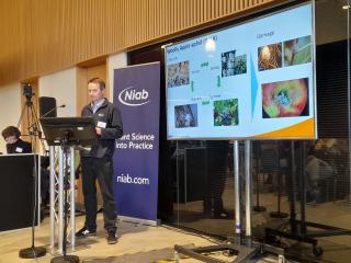 Niab's Graham Dow presenting at the BAPL/Niab Apple and Pear Technical Day