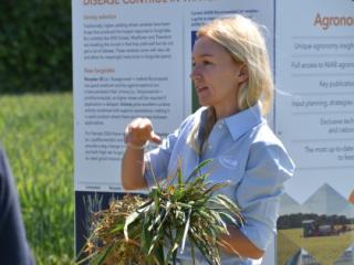 Niab staff member talking at a Niab open day