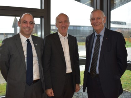 from left to right NIAB CEO Professor Mario Caccamo, Board Chair Dr David Buckeridge and former Board Chair Jim Godfrey