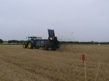 Spreading farmyard manure (FYM)