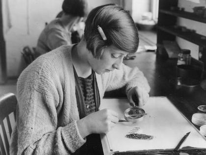 A seed tester at Niab in 1921