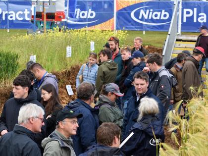Visitors in the Niab soil hole at Cereals 2026
