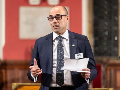 Niab CEO Professor Mario Caccamo speaking at the 2026 Oxford Farming Conference