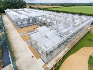 The MacLeod Complex glasshouse at Niab's Park Farm, Histon near Cambridge