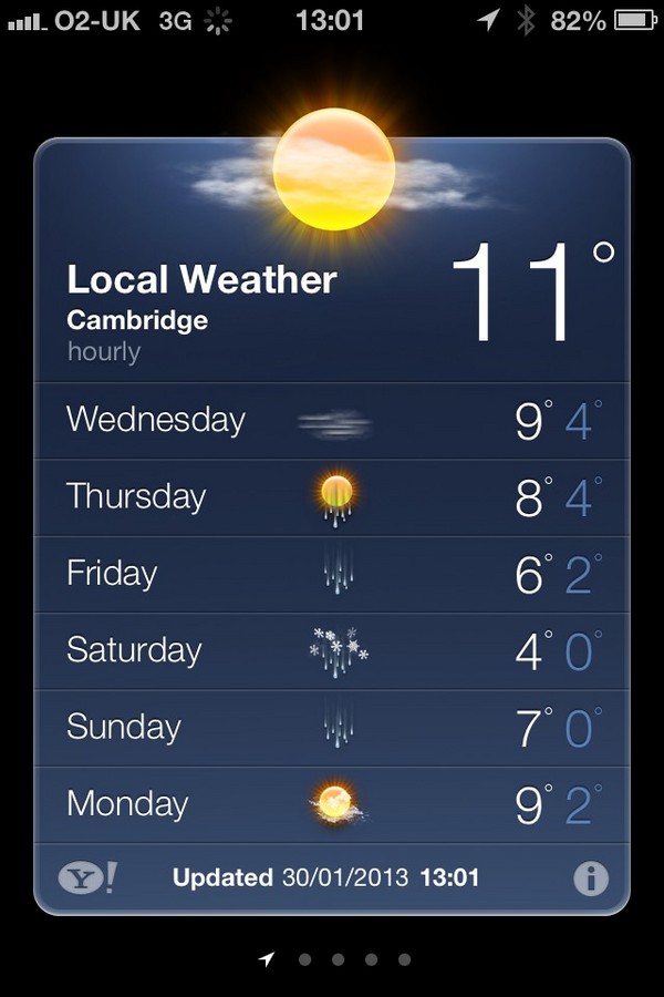 Cambridge weather app